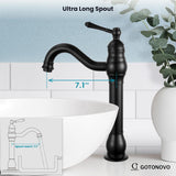 Vessel Sink Faucet 360° Swivel Spout Single Handle Tall Bathroom Faucet 1 Hole Farmhouse Lavatory Washbasin Mixer Tap