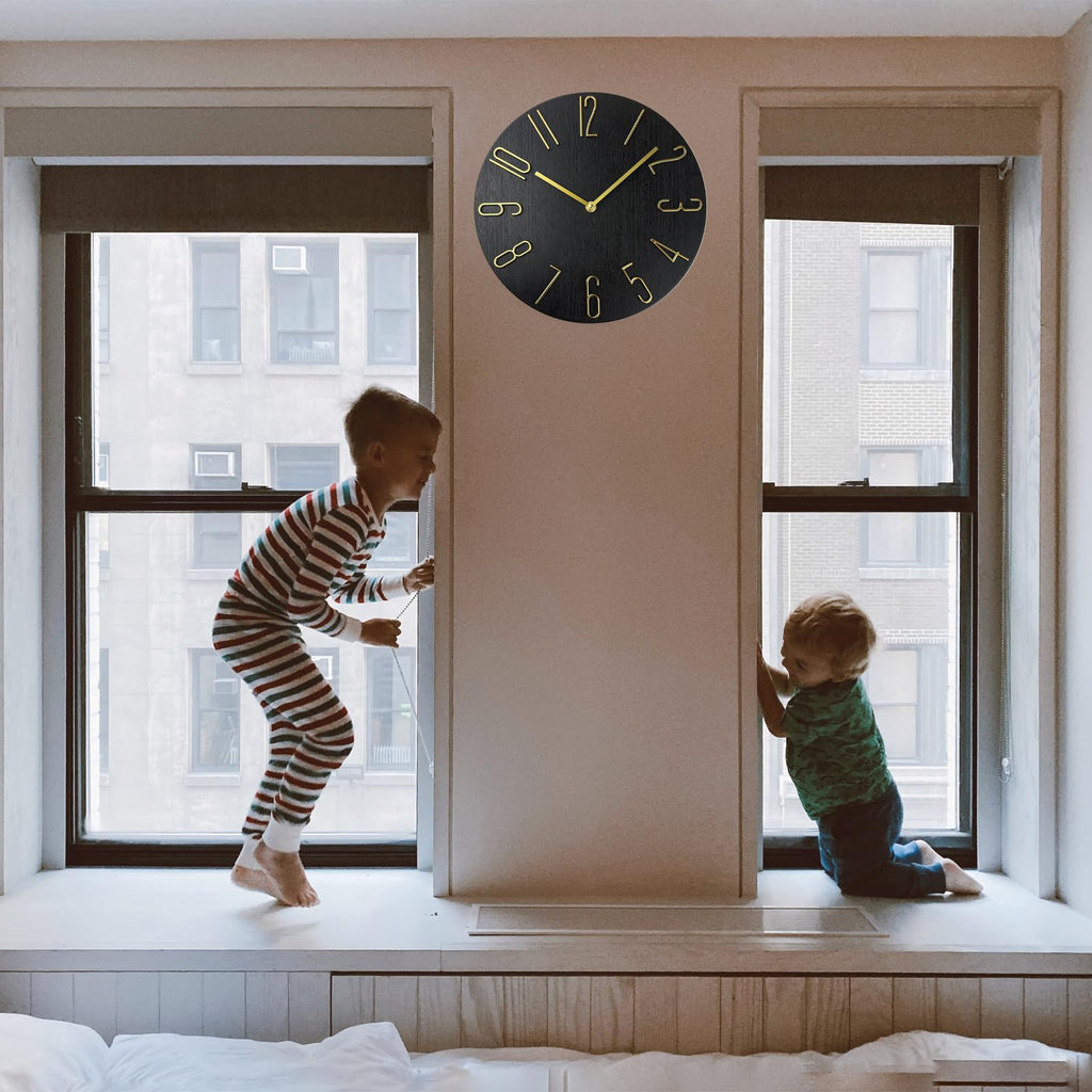 Wall Clock, Silent Clock, Wall Clocks Battery Operated, 12 inch Modern Wall Clock, Suitable s, Living Rooms
