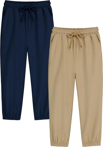2 Pack Toddler Boys Jogger Pants Uniform Pants for Kids