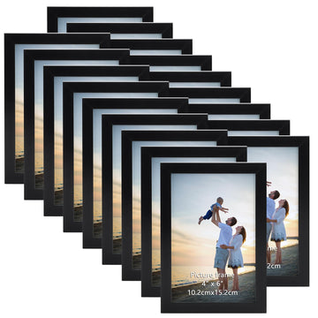 18 Packs 4x6 Black Multi Plastic Picture Frames Set