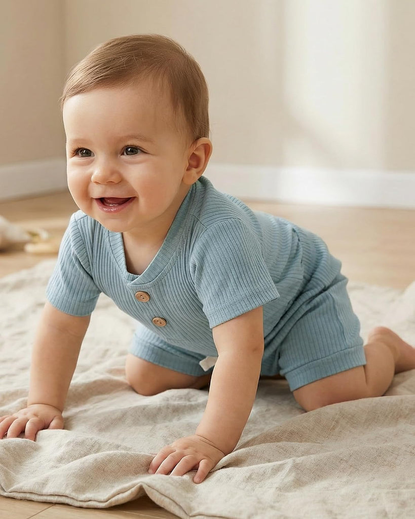 Newborn Boy Clothes Baby Boy Outfits Set Baby Boy Summer Clothes Soft Cotton Short Sleeve Top and Shorts