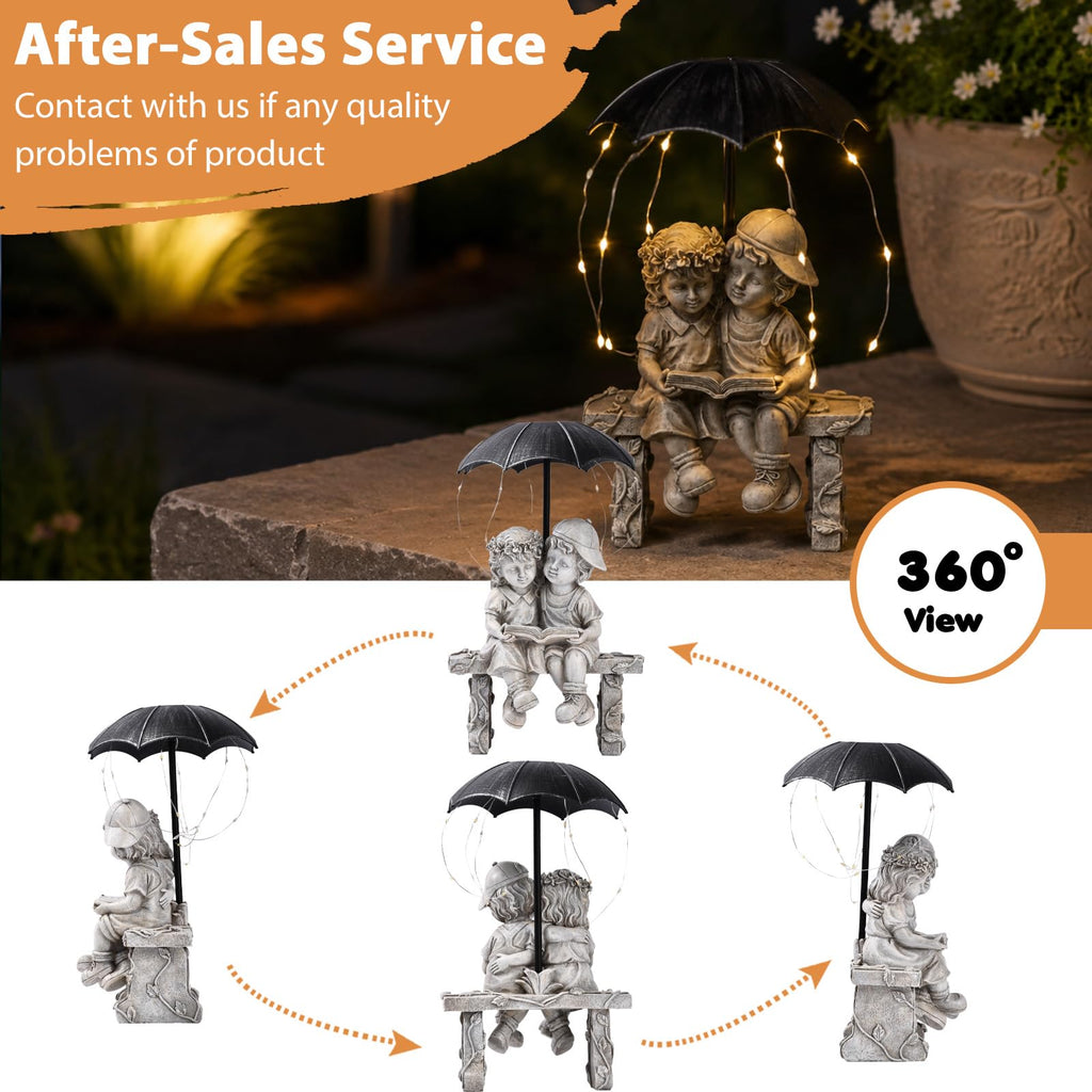 Solar Angel Statue Garden Decor -Resin | Casa Home Living