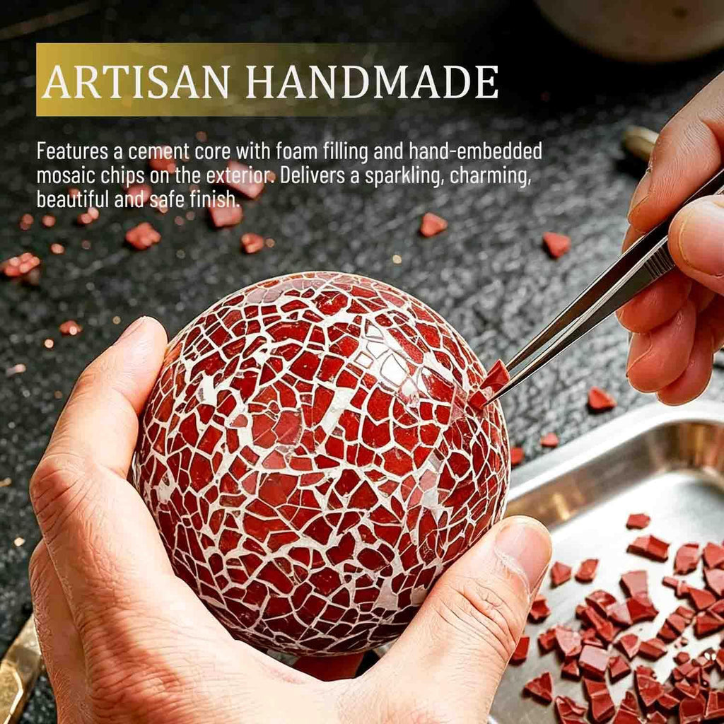 3 in Decorative Orbs Glass Balls,Mosaic Sphere globe for Whole Housewares,Wedding/Birthday,Bowls,Vases - Set of 6