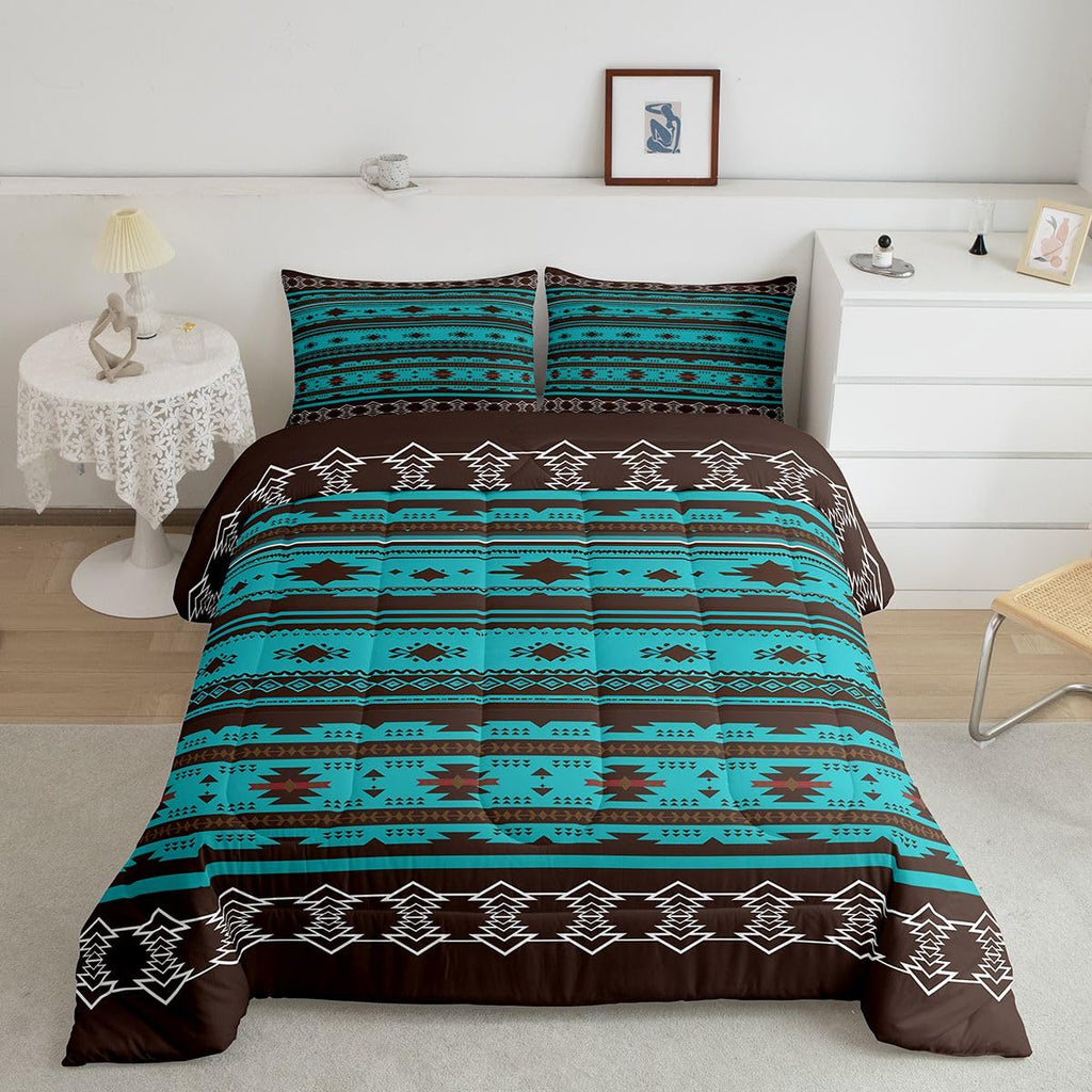 Boho Aztec Ethnic Comforter Set Tribal Bedding Set Queen Size