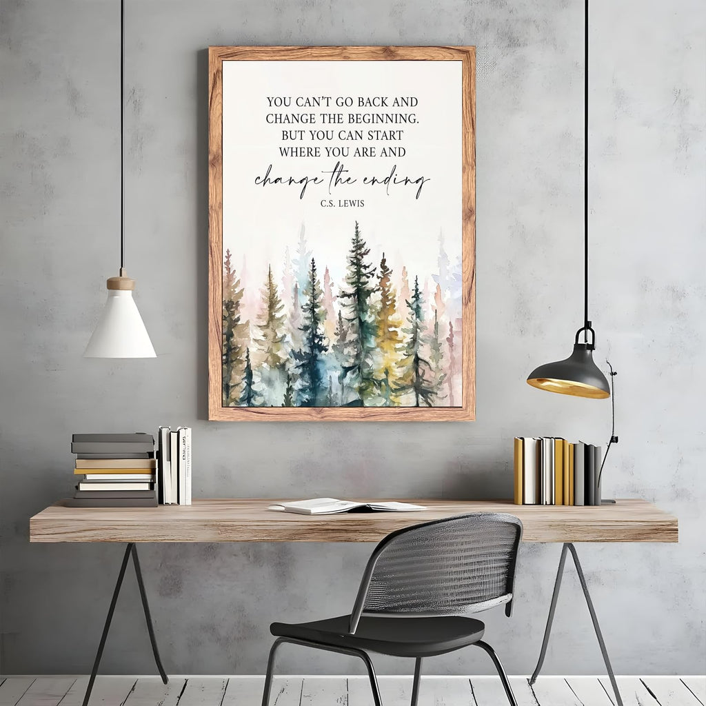Motivational Office Wall Decor CS Lewis Quote Inspirational Wall Art Positive Affirmations Canvas Prints Encouraging