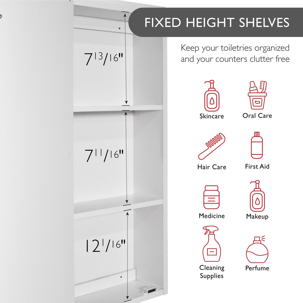 Wyndham Tri-View Medicine Cabinet, 36", White