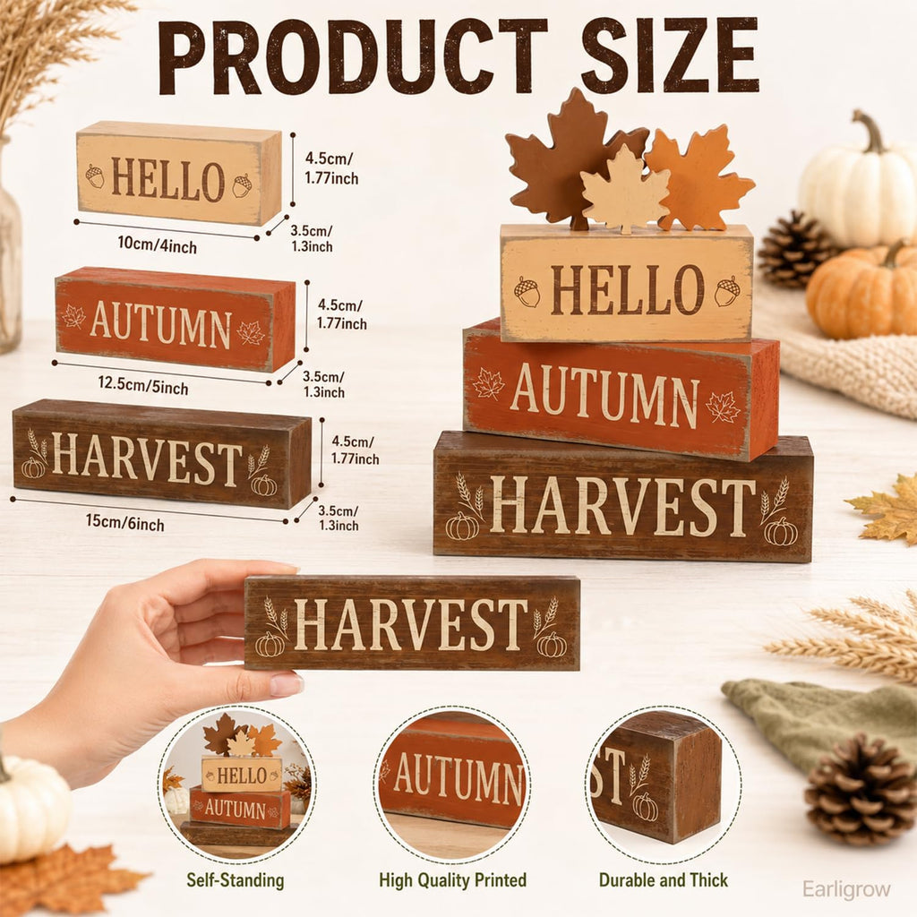 Autumn Leaves Fall Decor, Fall Decorations - Set of 4