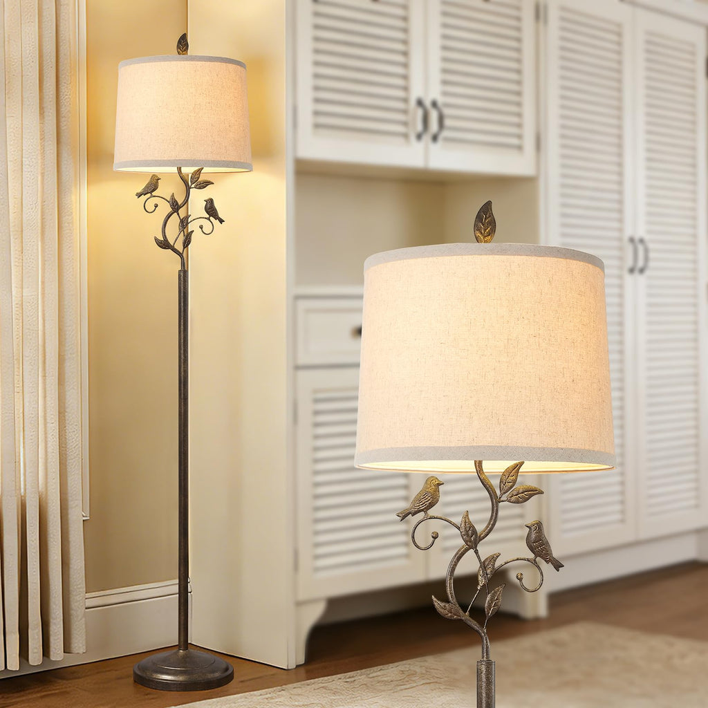 63" Farmhouse Iron Leaf Floor Lamp