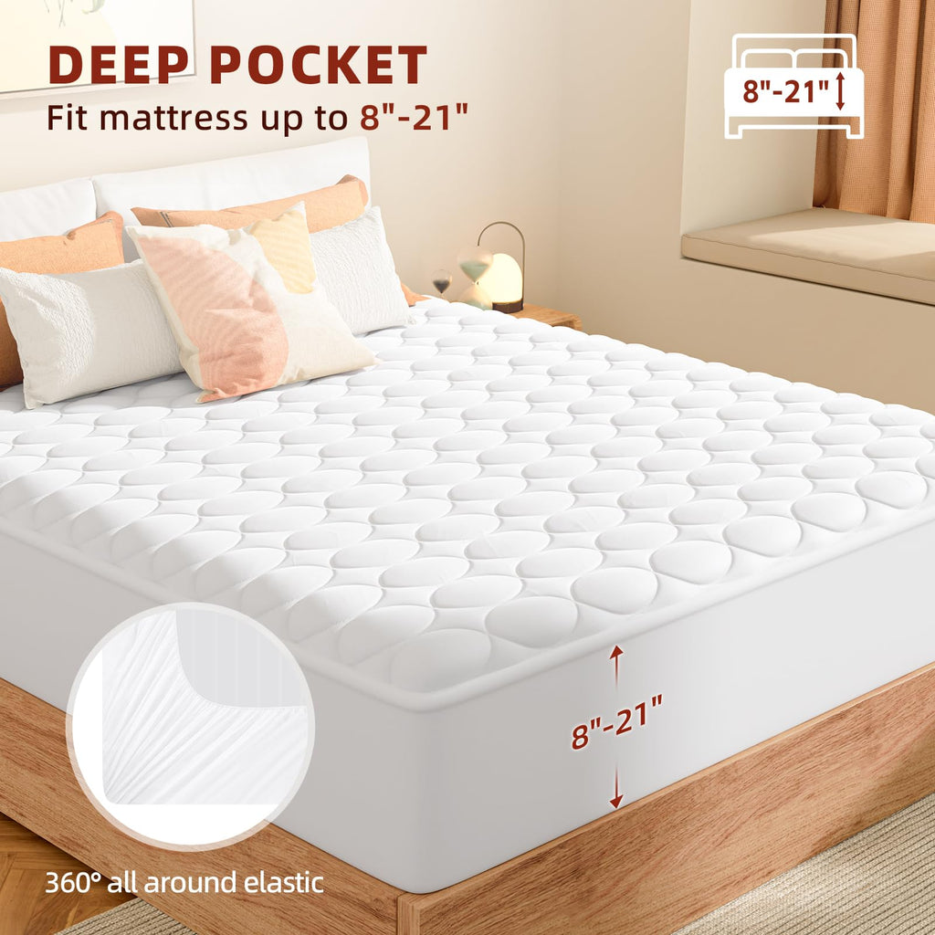 Heated Mattress Pad with Dual Control - with 9 Heating Settings Controller & 10-Hour Auto Off, Deep Pocket