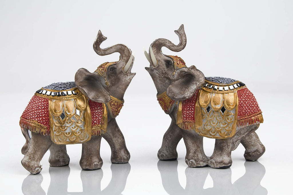 Wealth Lucky Elephant Figurine with Trunk Up Elephant Statue Collectible Figurines Perfect Decor Gift