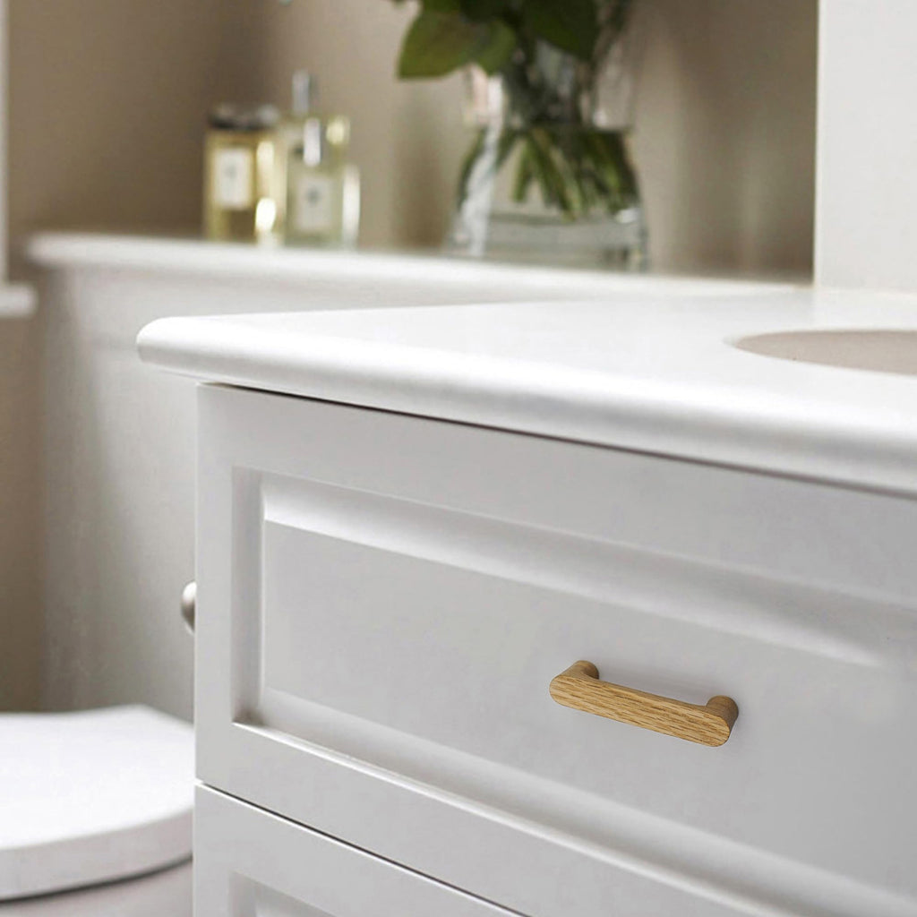 6 Pack White Oak Wood Drawer Pulls Handes Rustic Cabinet Pulls Handles Wood Dresser Knob Kitchen Furniture Hardware