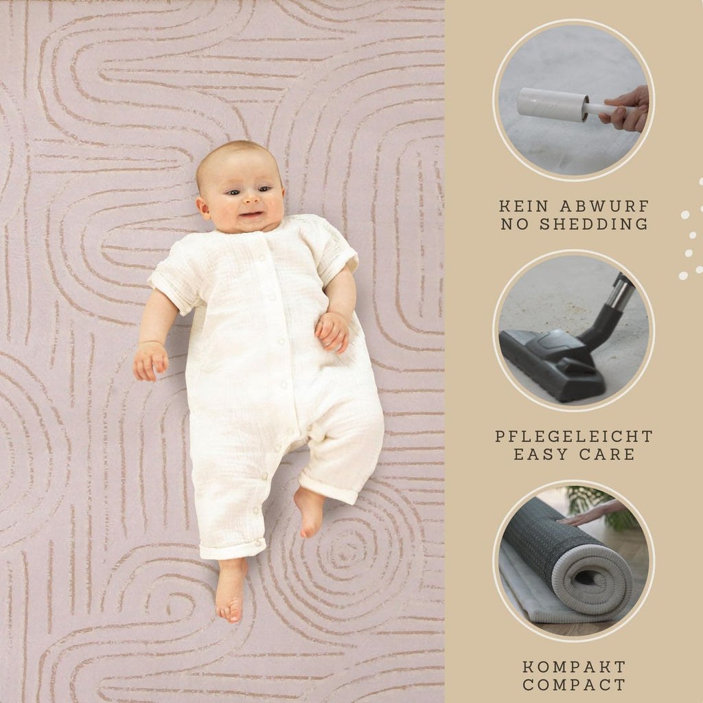 CloudSoft Baby Play Mat for Floor 60" x 80" Zen Garden