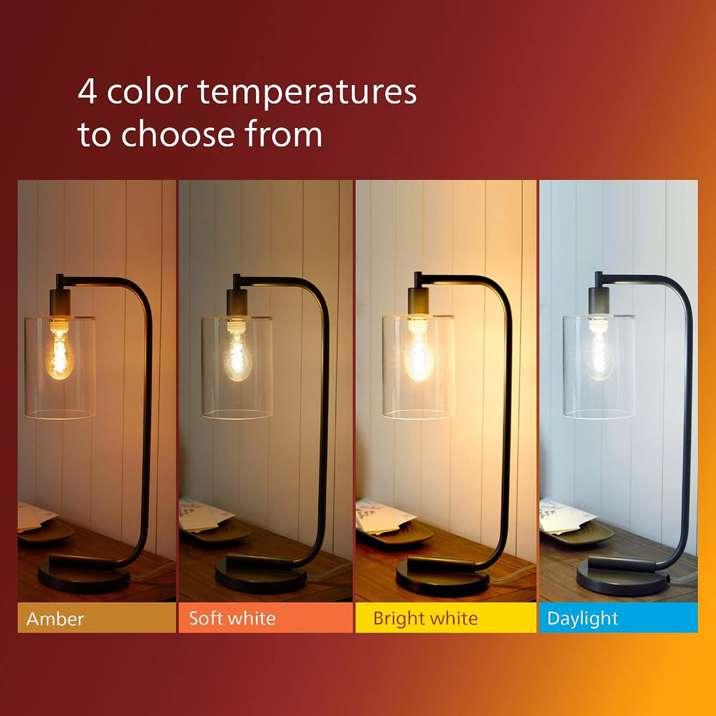 75W ST19 2-Pack Vintage Edison Amber (2000K) 700 Lumen (8.8W = 75W) Dimmable Flicker-Free Light Bulbs