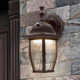 LED Outdoor Wall Light - Features Clear Water Glass, 3000K Warm White, 580 Lumens, Dusk to Dawn Photocell Light Sensor