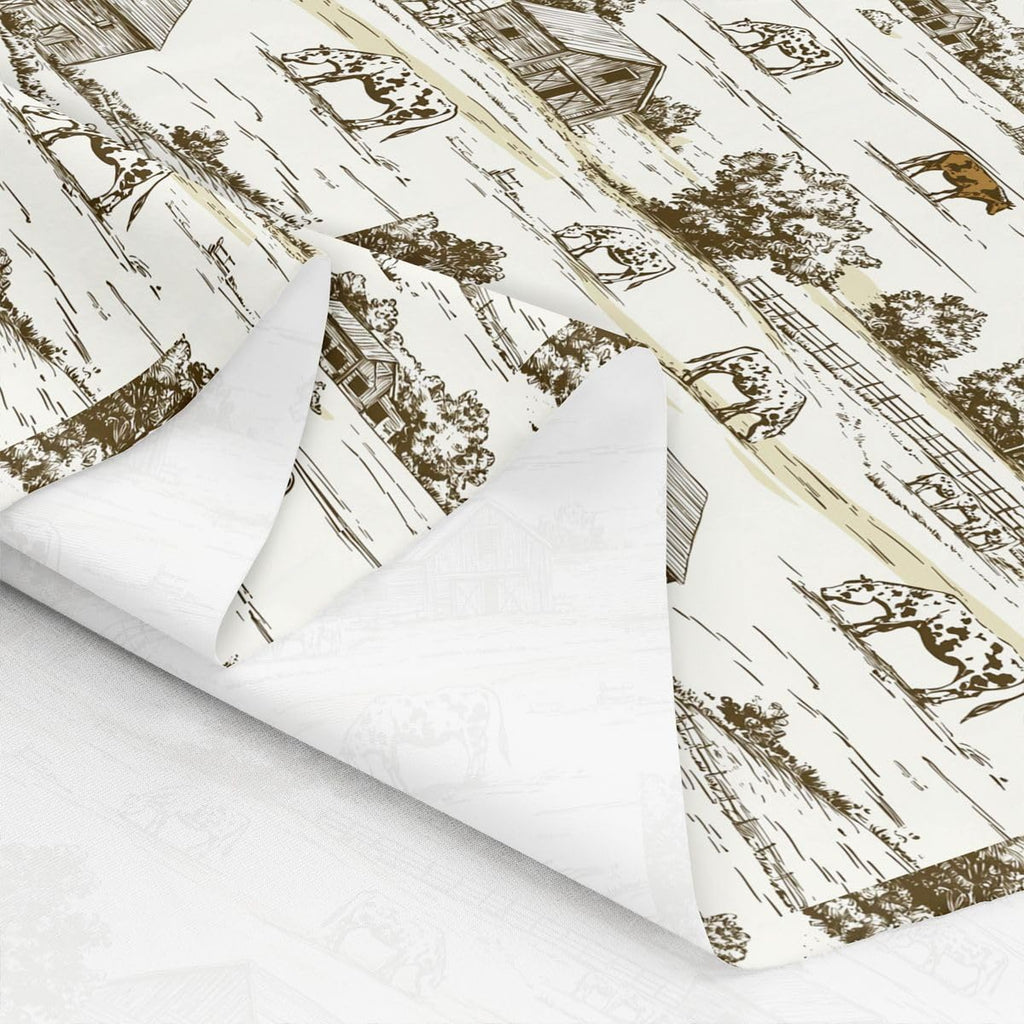 Rustic Farmhouse Fabric by the Yard, Western Farmhouse Horse Fabric, Hand