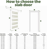 Sliding Barn Door, 36" x 84" 5-Lite Frosted Glass Door with 6FT Hardware Kit Included & Handle,Solid