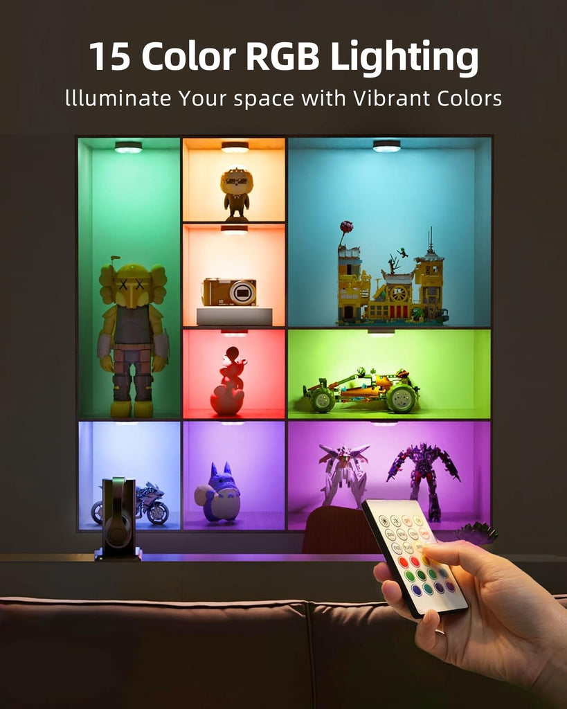 RGB Puck Lights with Charging Station, Motion Sensor Cabinet Lights