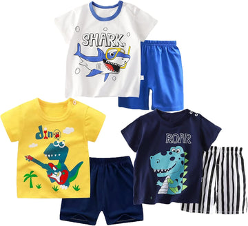 Toddler Baby Boy Clothes for Boys Cute Summer Short Sleeve T-Shirt Tops Shorts Clothes Sets Baby Boy Outfits