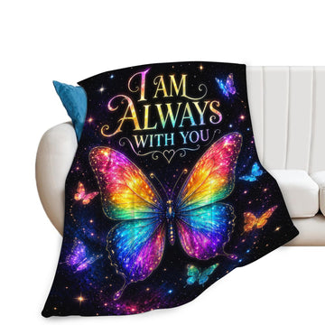 Rainbow Butterfly Blanket Butterflies Throw Memorial Gifts 60"x50"