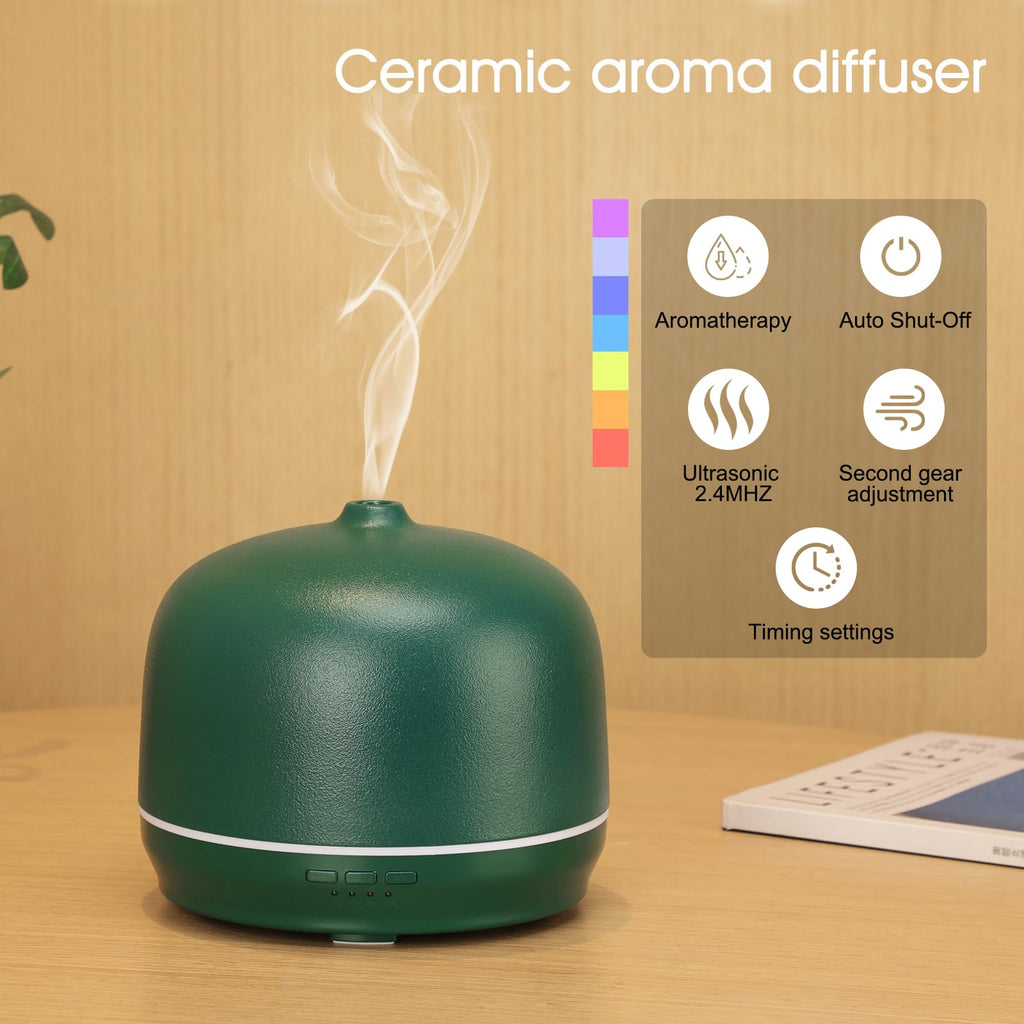 Ceramic Essential Oil Diffusers Large Room, 500ml Aromatherapy Scent Air Diffuser Bedroom Ultrasonic Aroma Defusers