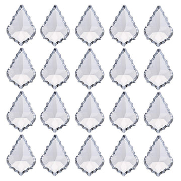 20pcs Crystal Prisms French Cut Chandelier Drop Parts Hanging Pendants Curtain Lamp Drop 38mm Rainbow Maker
