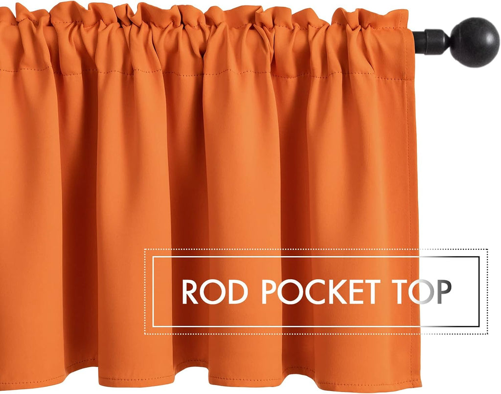 Fall Window Valance for Bedroom Living Room Kitchen Bathroom Energy Efficient Rod Pocket Curtain Valance 18 Inch