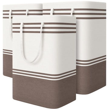 3-Pack Laundry Basket, Laundry Hamper, Khaki-75L