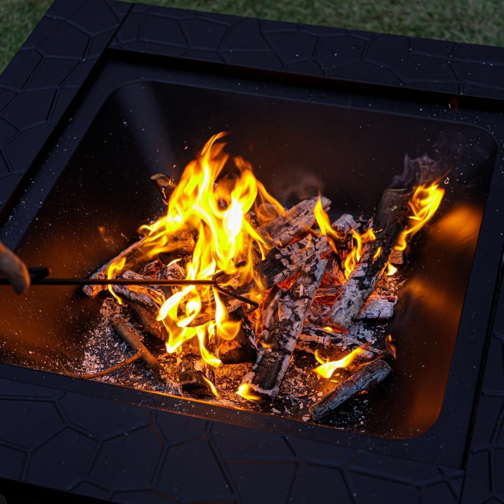 Fire Pit Table 32 Inch Square Metal Stove