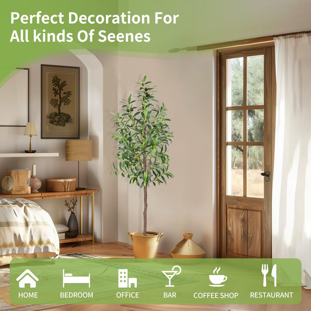 5FT Artificial Olive Tree, Tall Faux Olive Trees 60in Indoor, 1Pack