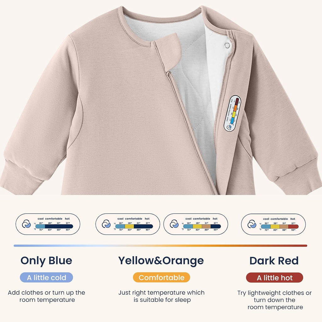 KaiyaBaby Organic Cotton Baby Sleep Sack, Long Sleeve 2.5 TOG