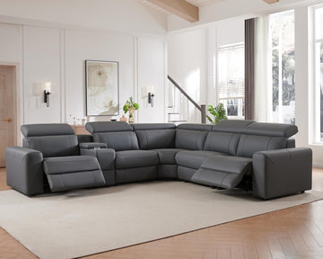 Power Reclining Sectional, Sectional Recliner, Leather Reclining Sectional