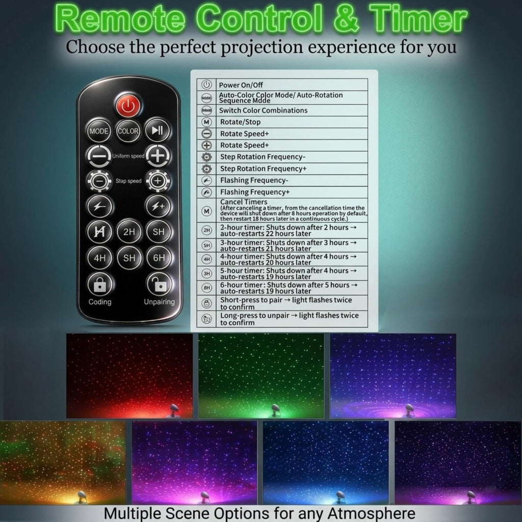 Laser Christmas Projector Lights Outdoor, 3-Color Star Moving Effect