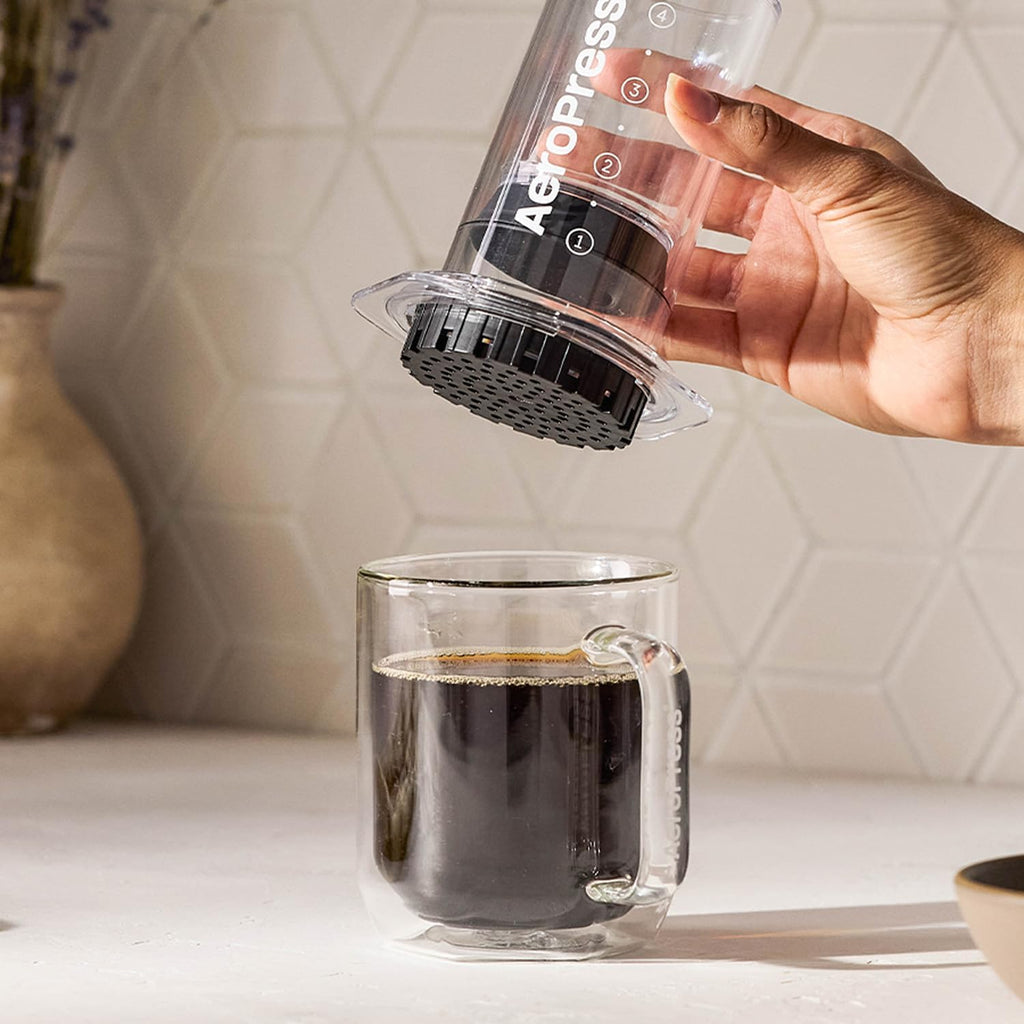 Clear Coffee Press, French Press, Pour-Over & Espresso Style | All-in-One Manual Coffee Maker, 2-Minute Brew, Less