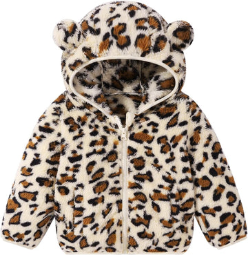 Toddler Baby Fleece Jackets Boys Girls Zip Up Hoodie Fuzzy Sherpa Outwear