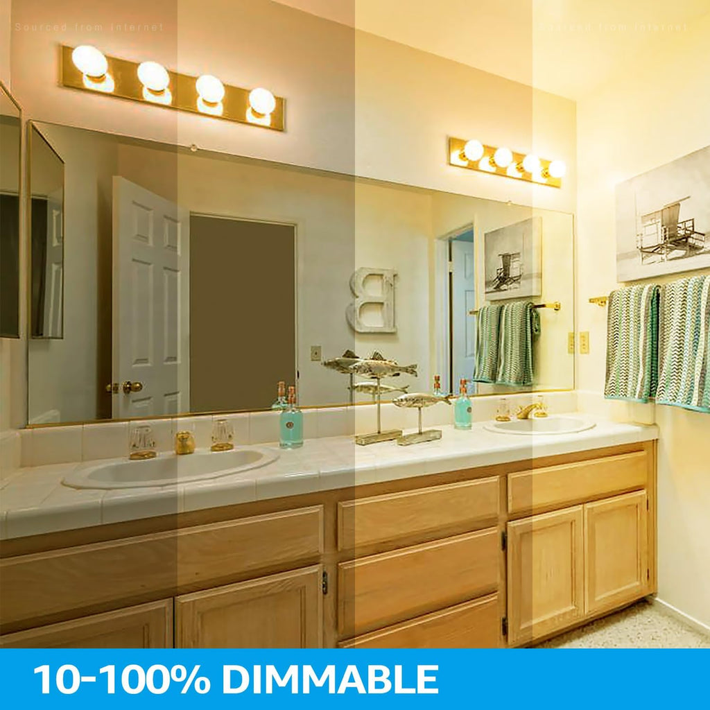 G25 LED Light Bulbs, 5W 450LM, Dimmable, 3000K