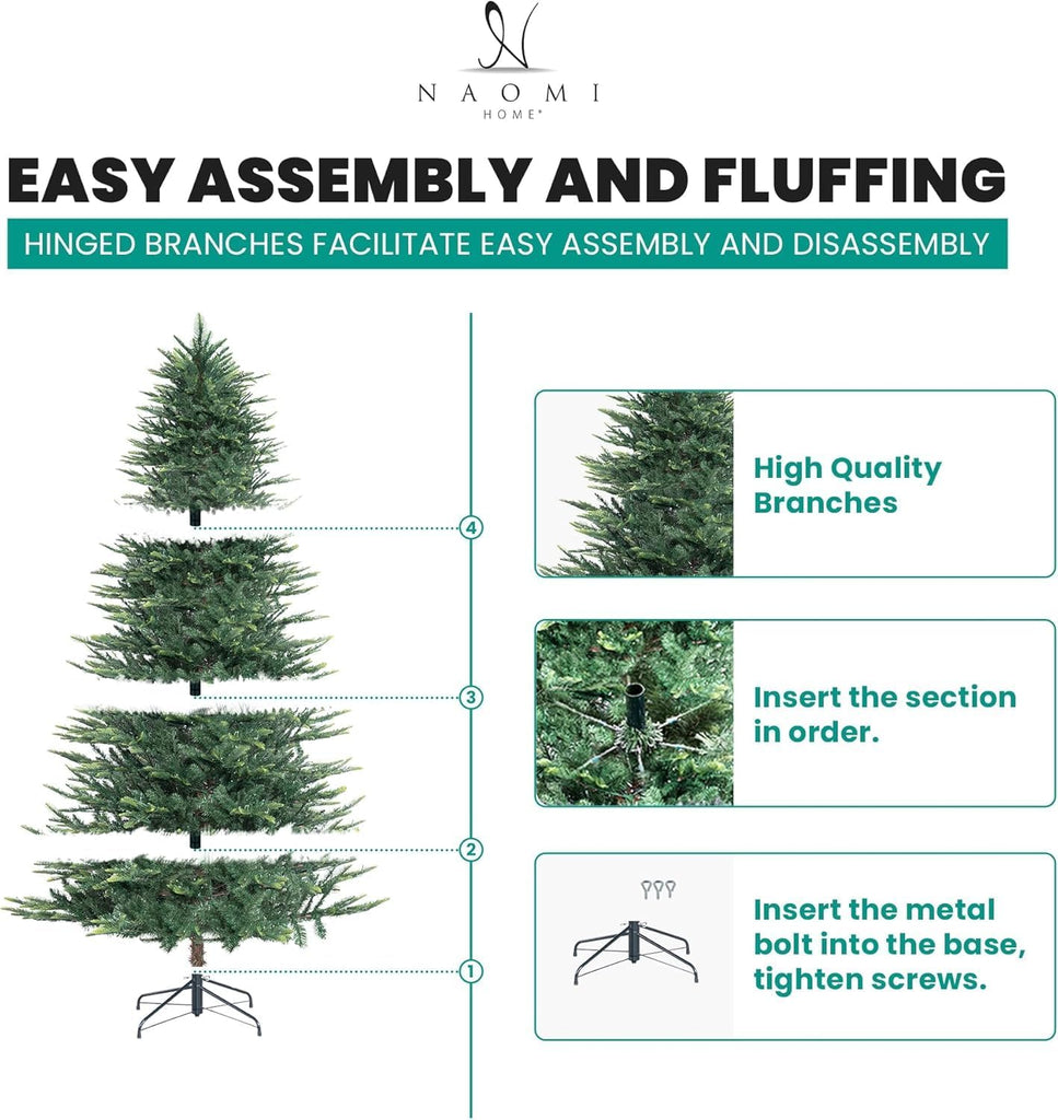 Nordic Pre-Lit Christmas Tree, 1,100 Warm Lights