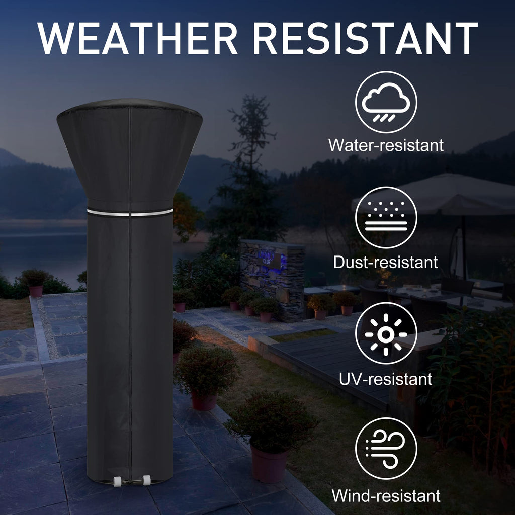 Upgraded Patio Heater Covers Waterproof, Outdoor Heater Cover with Reflective Ribbon, Zipper and Storage Bag