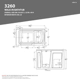 Tubs Series Wide Opening Door Right Drain Quick Fill Walk-In Soaking Tub in White Finish 32 in. x 60 in. | AMZ3260RWS
