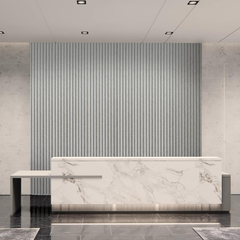 96 x 6 Inch WPC Slat Wall Paneling for Interior Decor, 8-Pack, Slate
