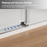 Frameless Shower Door 56-60" W x 76" H, Glass Shower Door with 5/16" (8mm) Clear SGCC Tempered Glass