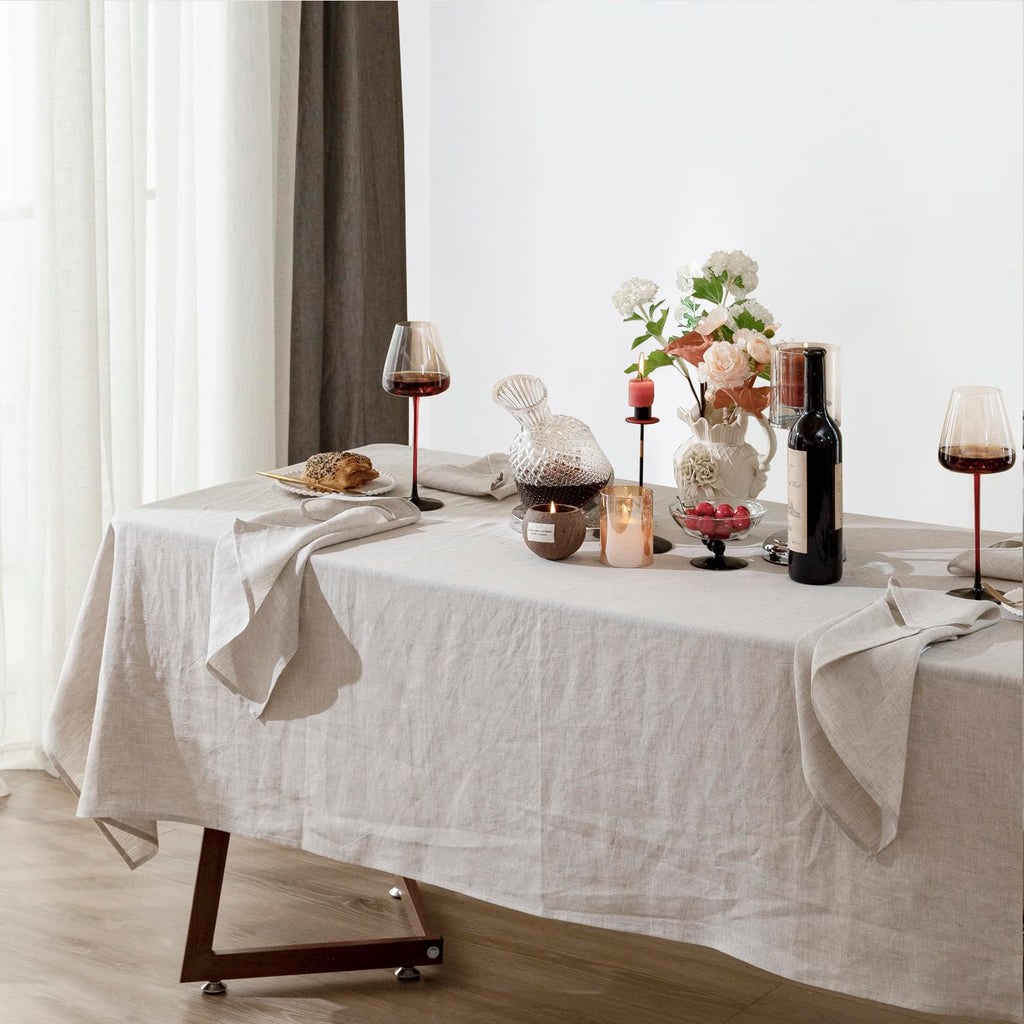100% Linen Tablecloth Rectangle 60x120 Stone Washed Dining Cover