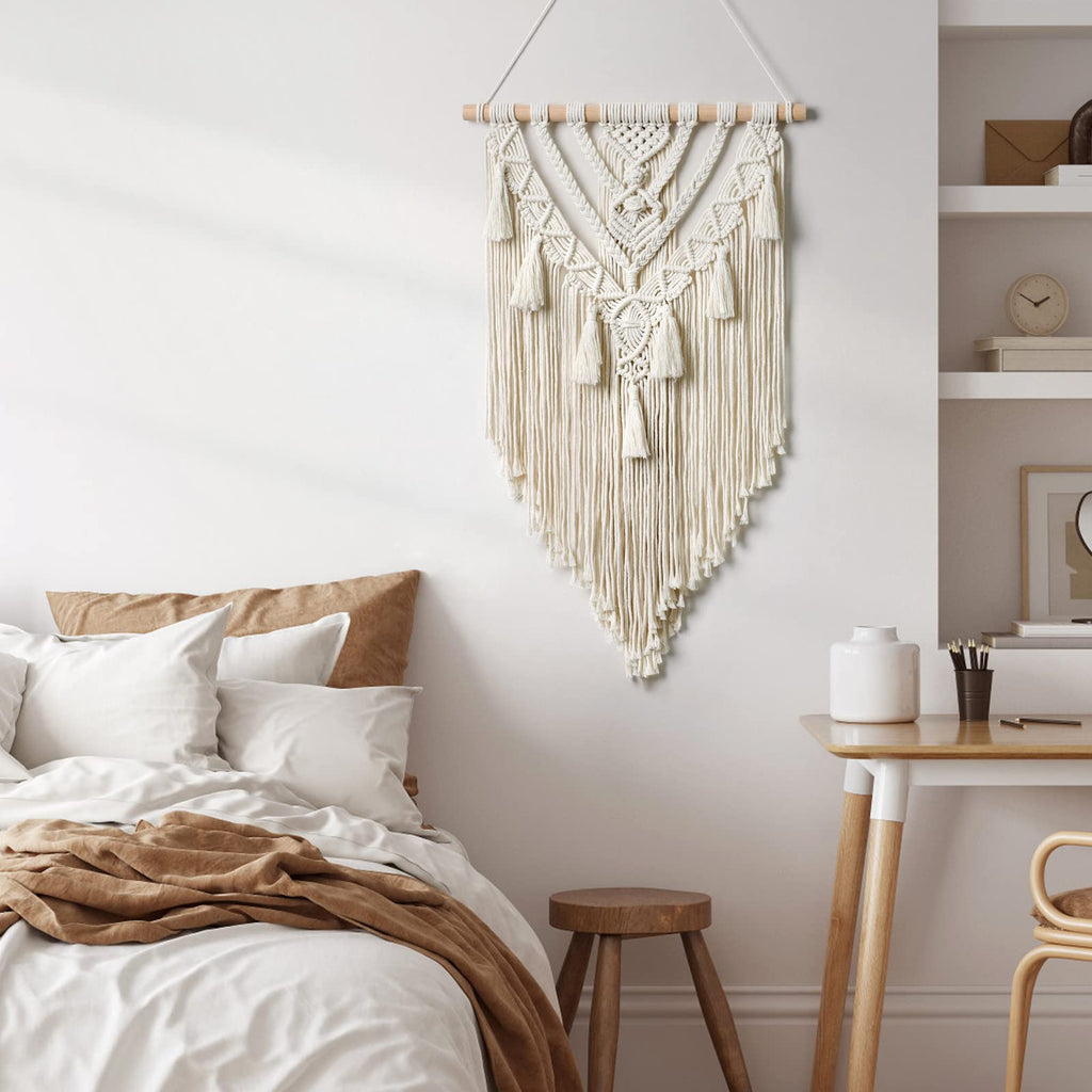 Macrame Wall Hanging Boho Geometric Woven Tapestry Wall Decor