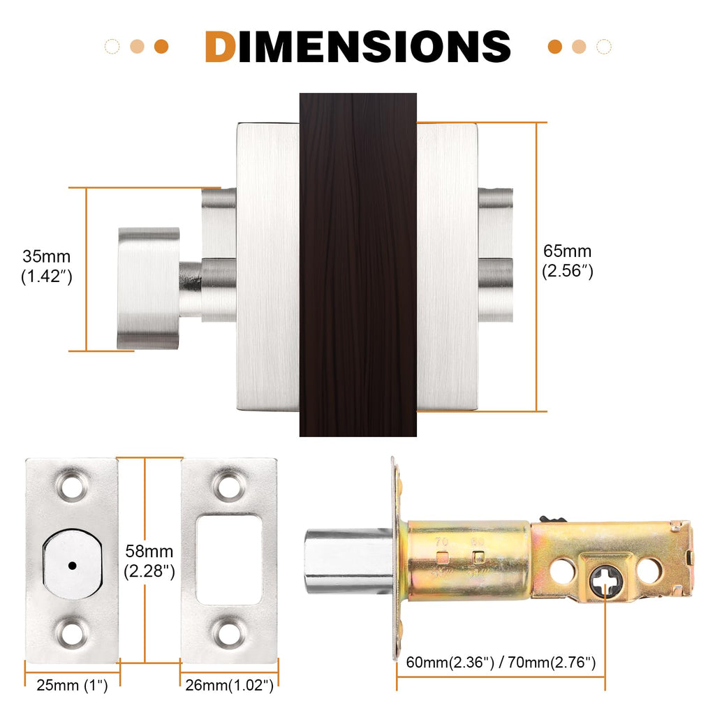 Satin Nickel Single Cylinder Deadbolt, Keyed One Side, Residential Security Square Door Lock for Interior and