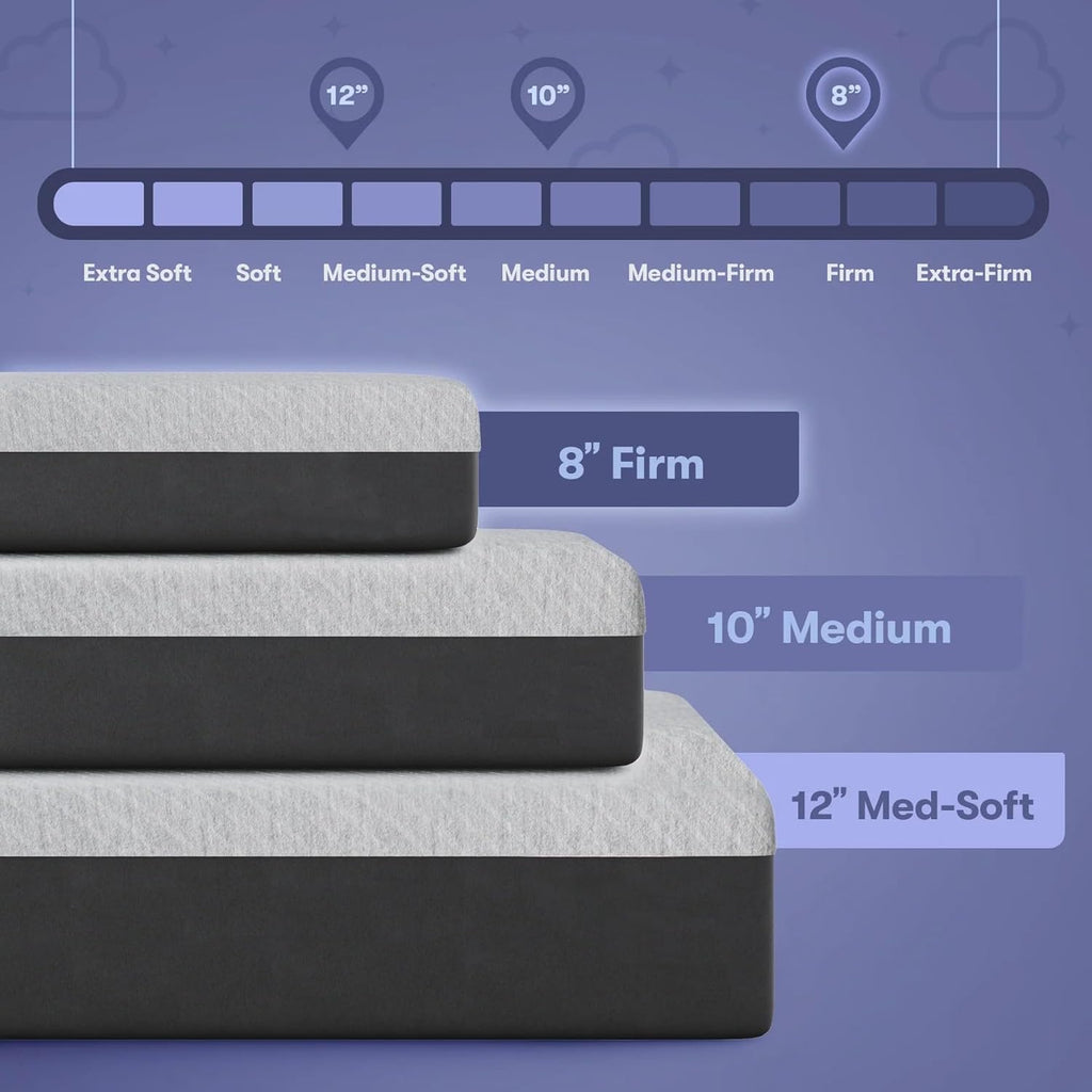 12 Inch Queen Mattress, Made in The USA, CertiPUR-US, Oeko-Tex, and Fiberglass-FreeTM Certified Cooling Bed, Gel