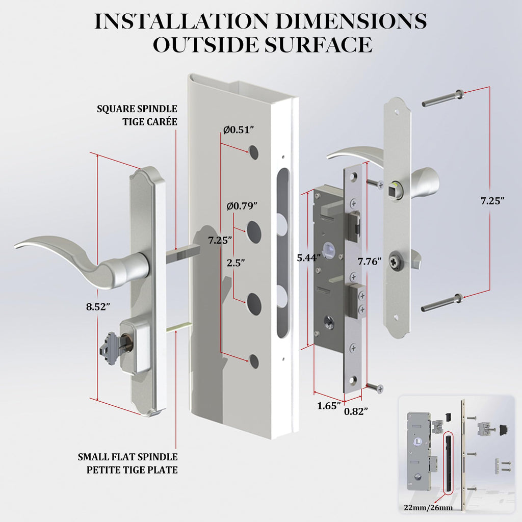Oil Rubbed Bronze Storm Door Handle Set with Lock and Key