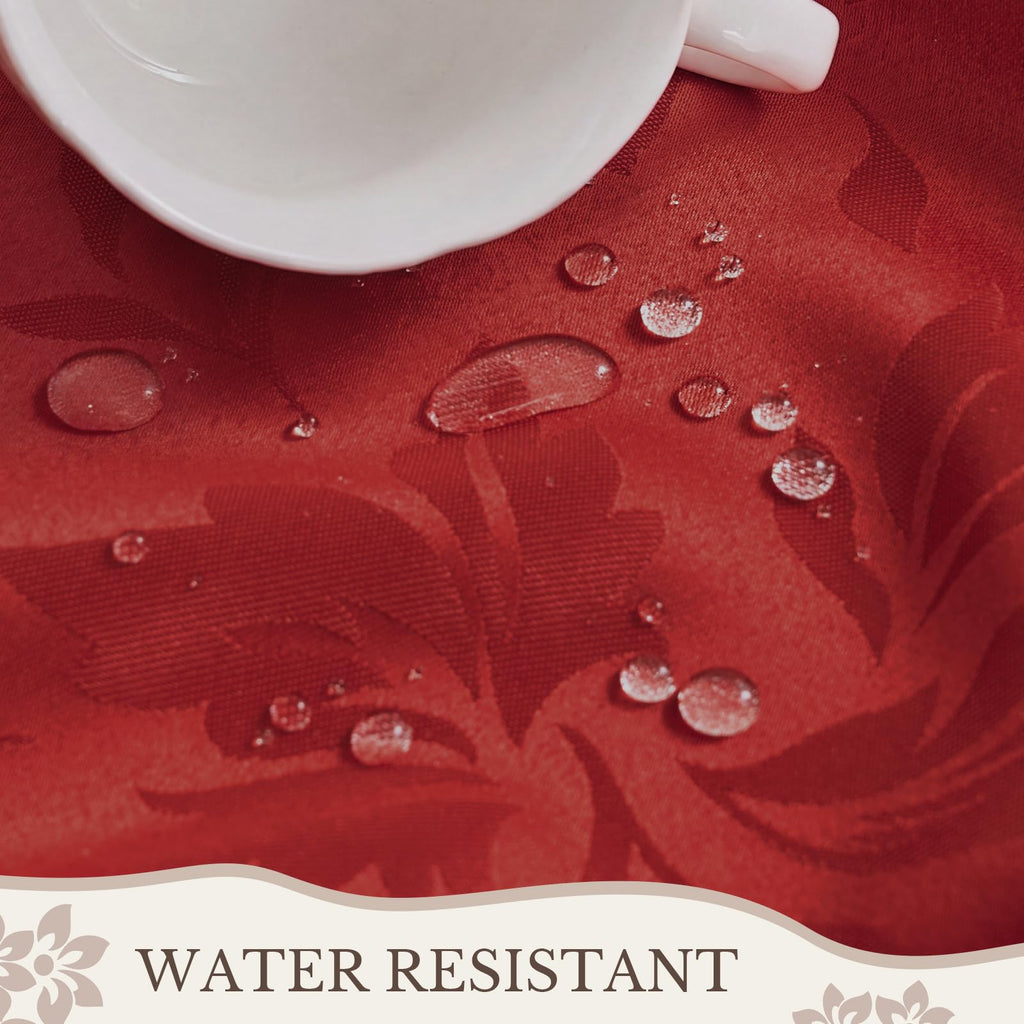 Christmas Jacquard Round Tablecloth 70 Inch, Red