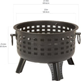 27 inch Steel Round Lattice Fire Pit, Easy to Assemble - Image 2