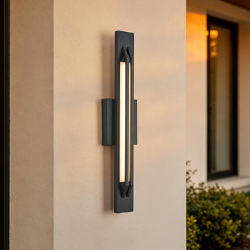 23 Inch Modern Outdoor LED Wall Sconce, 18W 3000K Linear Waterproof Aluminum Vertical Wall Light, Triac Dimmable Wet