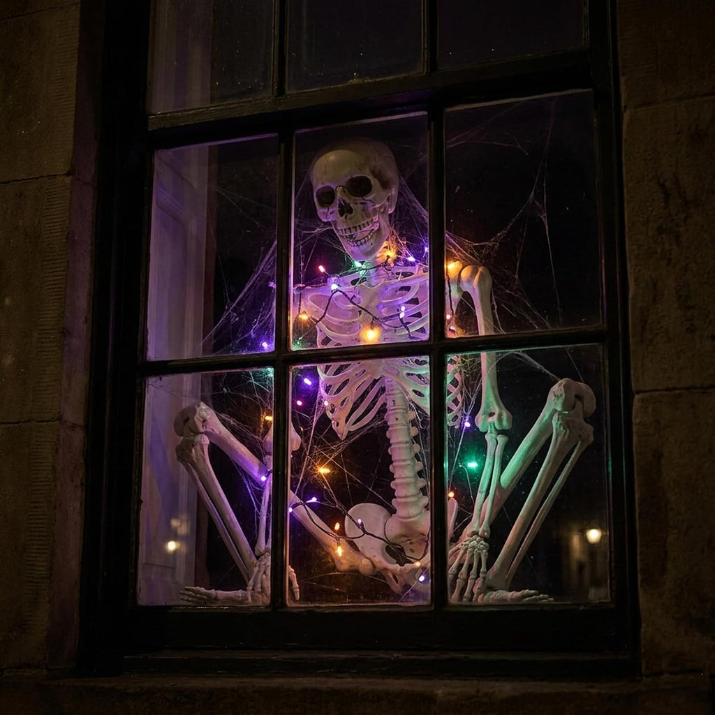 Life Size Skeleton, 5.4Ft/165cm Halloween Skeleton Poseable Skeleton Full Body Human Bones with Movable Joints