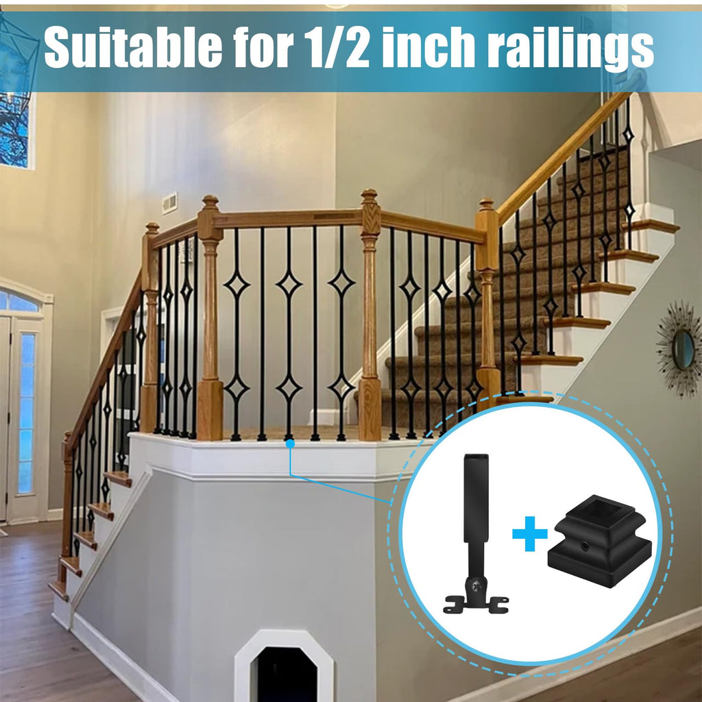 Angle Adjustable Connectors for 1/2" Staircase Hollow Square Balusters -100 Pack